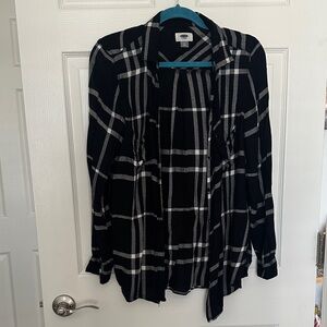 Old Navy Black and White Checkered Shirt